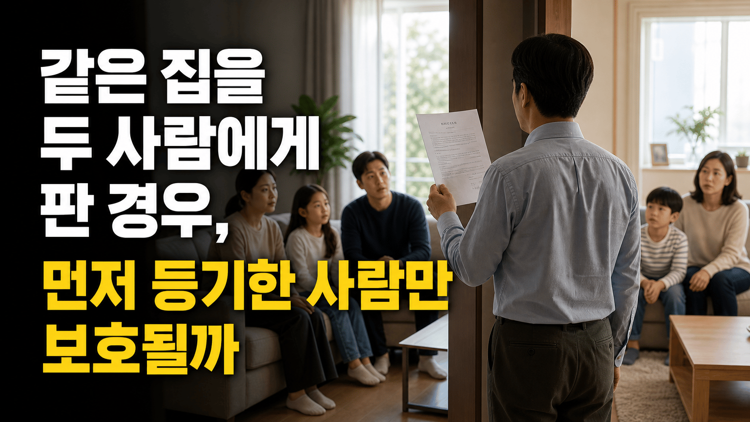 같은 집을 두 사람에게 판 경우, 먼저 등기한 사람만 보호될까