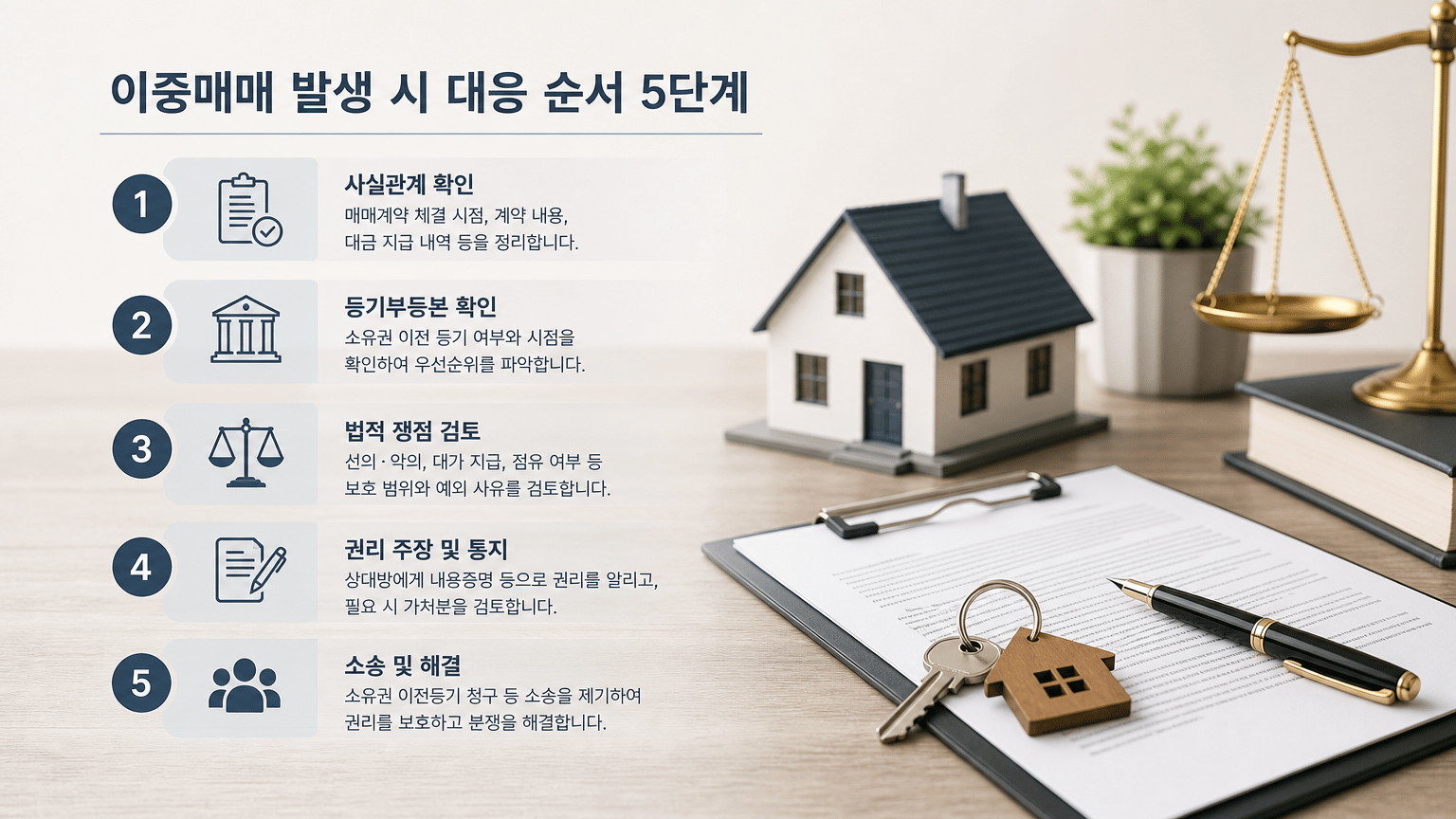 AI 생성 이미지 - 대응 순서를 1단계부터 5단계까지 체크리스트 형태의 이미지로 정리하면 가