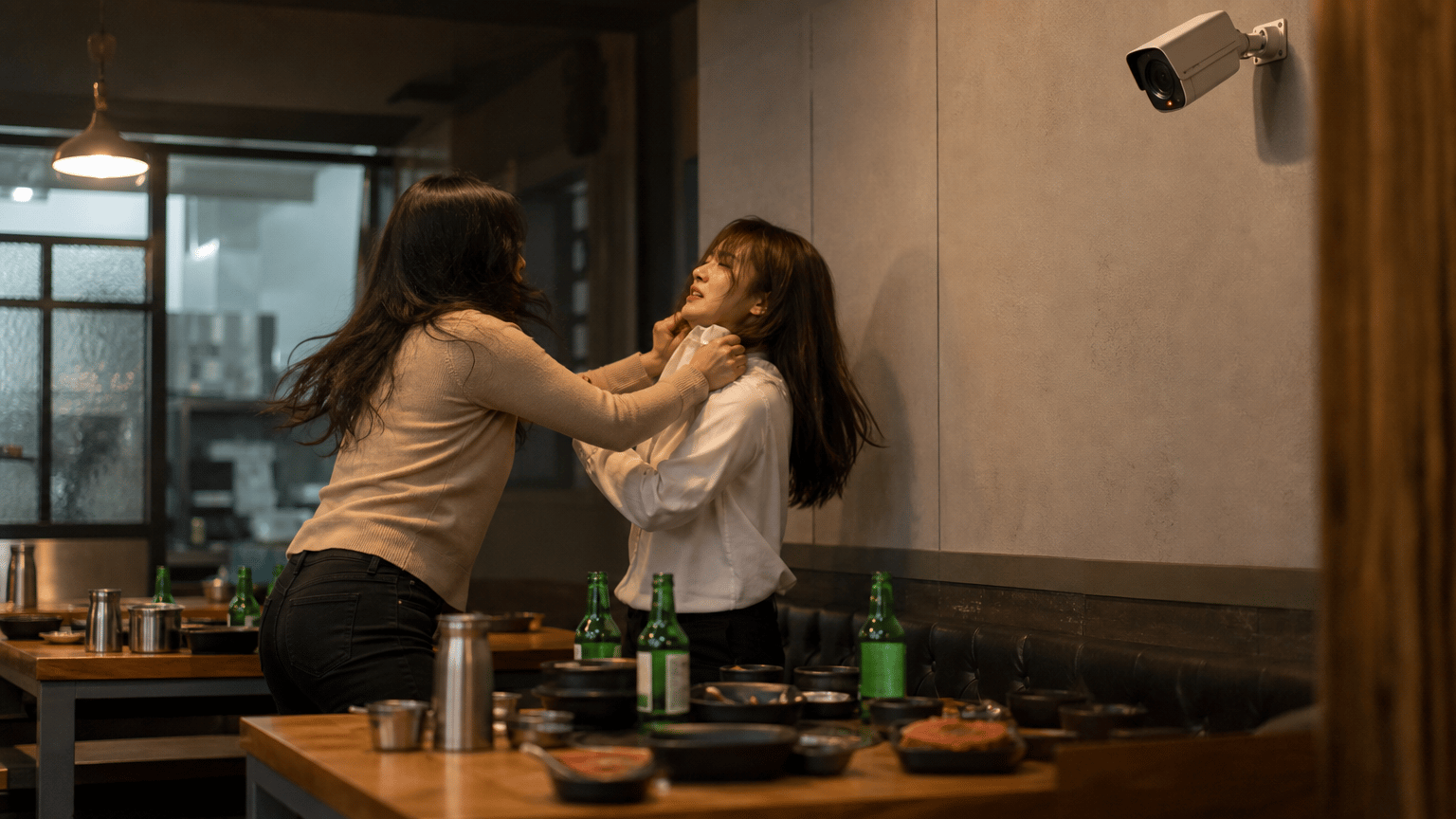 AI 생성 이미지 - 술자리나 식당 외부 전경 사진, CCTV 위치를 설명할 수 있는 현장 사